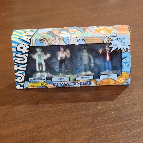 Futurama Series 1 Heavyweights Die Cast 4 x Figure Box Set, Leela Fry Bender New - Picture 1 of 11